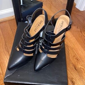 Nasty Gal Caged Black and White Pumps
